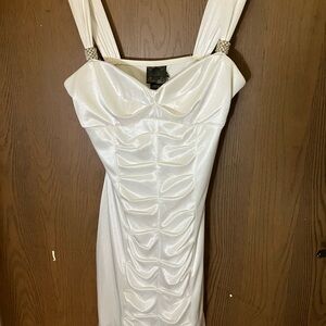 Love Tease White Satin Cocktail Mini Dress - Size 5